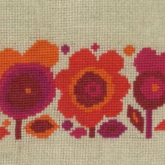 Flower Power Red Cross Stitch