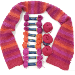 Strand Linear Colour Scarf Pink and Orange Kit